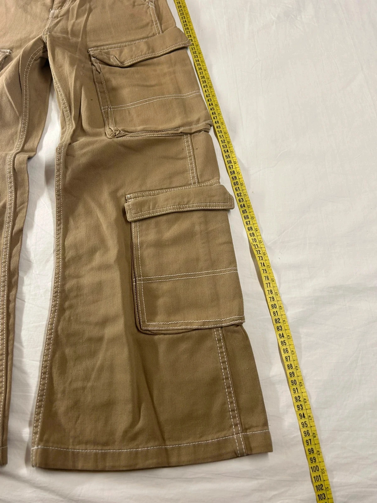 Brown beige wide leg divided h&m pants – photo 4